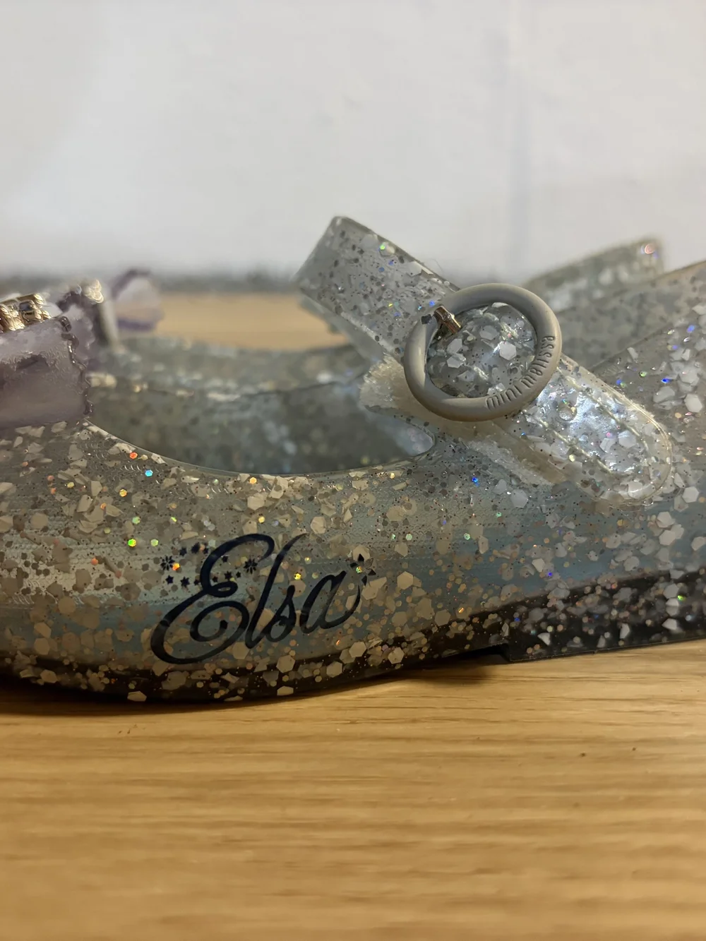 Mini Melissa Kids' Frozen Elsa Glitter Jelly Shoes - Light Blue